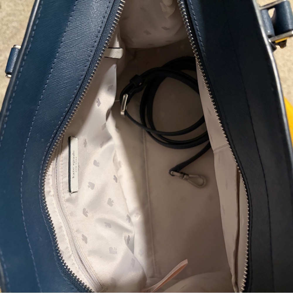 kate spade Pink and Navy Leather Satchel - Picture 5 of 6